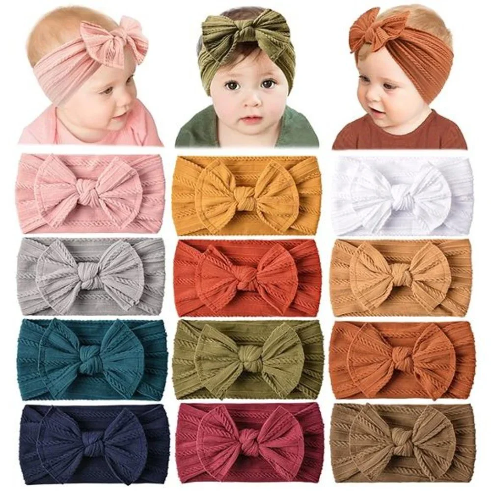 12 Pack Baby Nylon Headbands Hairbands Hair Bow